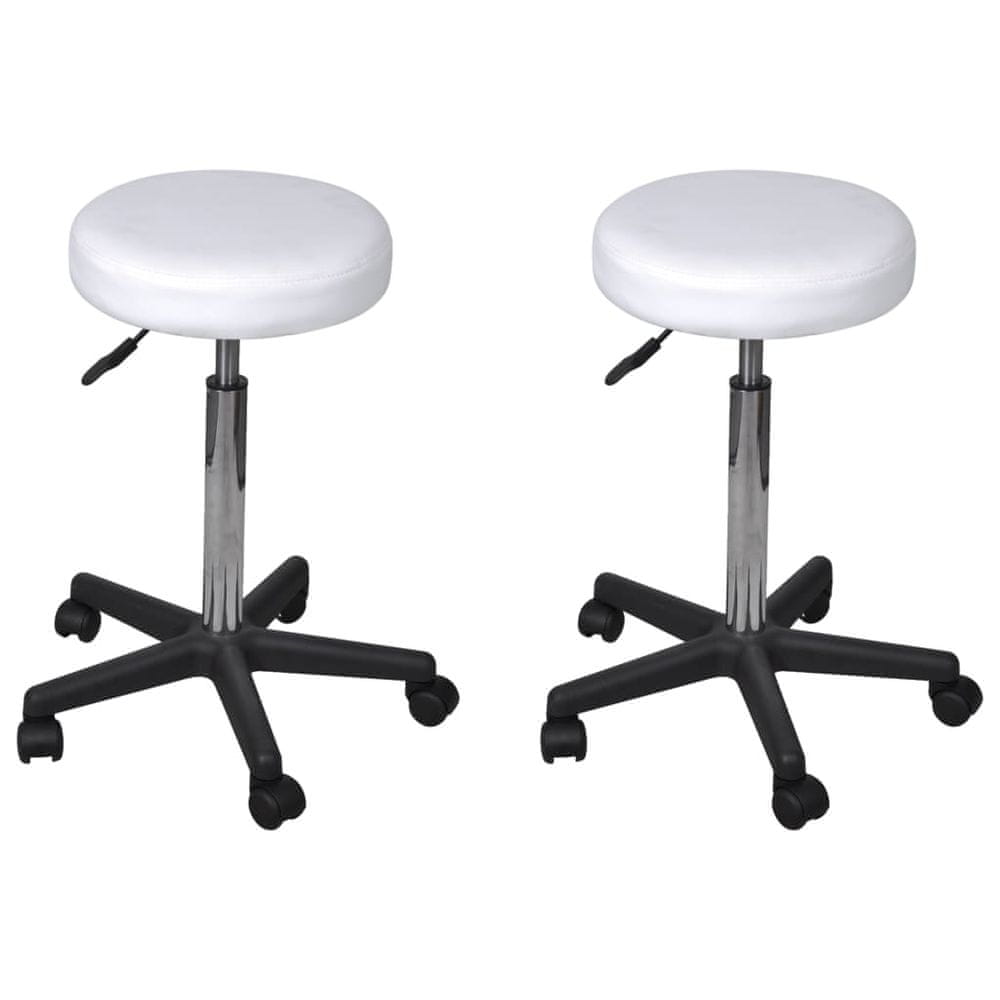 Vidaxl Kancelárske stoličky 2 ks biele 35,5x84 cm umelá koža